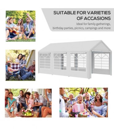20 x 10  Car Tent Outdoor Car Canopy Shelter Water-Resistant Sidewall White