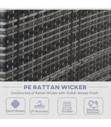 4-Piece PE Rattan Outdoor Garden Furniture Set Mixed Grey