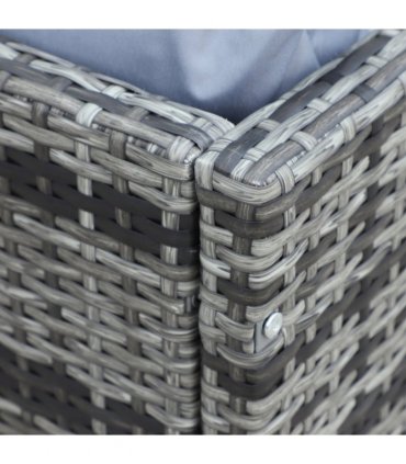 4-Piece PE Rattan Outdoor Garden Furniture Set Mixed Grey