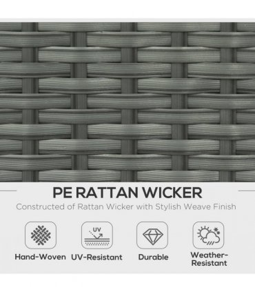 7-Seater Outdoor Garden Rattan Furniture Set w/ Recliners Grey