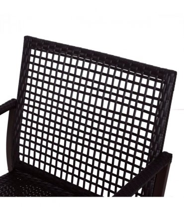 3 PCS Rocking Chair Bistro Set-Brown/Cream White