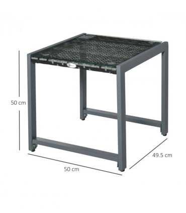 Rattan End Table Side Coffee Desk Outdoor Patio Garden Furniture
