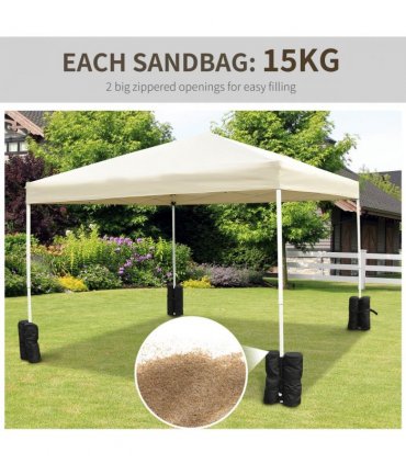 4 Pc Gazebo Sand Bag Weight Set-Black