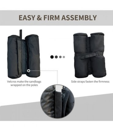4 Pc Gazebo Sand Bag Weight Set-Black