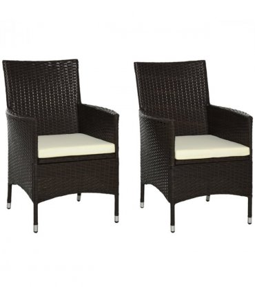 2 PC Rattan Chairs Set-Dark Coffee