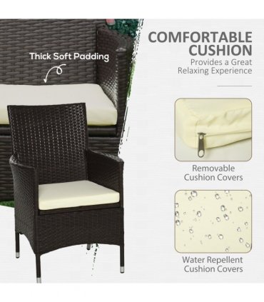2 PC Rattan Chairs Set-Dark Coffee