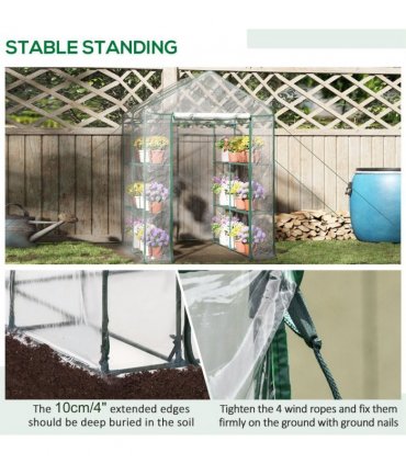 Steel Frame Greenhouse Steel Frame, 2 Shelves