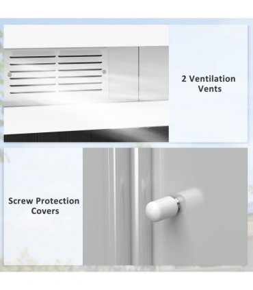 9ft x 4.25ft Garden Metal Storage Shed Equipment Tool Box Ventilation & Doors