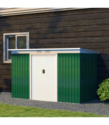 9ft x 4.25ft Garden Metal Storage Shed Equipment Tool Box Ventilation & Doors