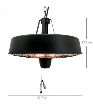 Adjustable Infrared Heater 1000/2500W Halogen Electric Light Ceiling Hanging