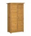 Wooden Garden Storage Shed Unit, 3-Tier Shelves Tool Cabinet Organizer