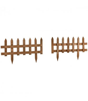 12 Pack Wooden Border Fences, Garden Fixed Picket Fence