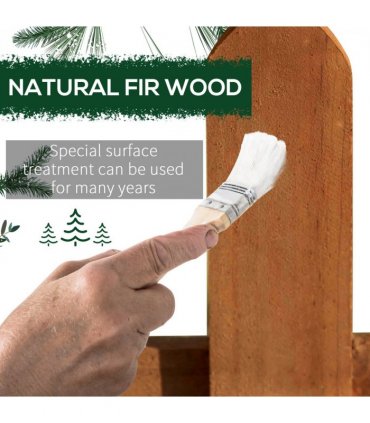 12 Pack Wooden Border Fences, Garden Fixed Picket Fence