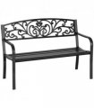 2-Seater Garden Bench, Steel-Black