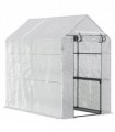 Walk in Garden Greenhouse with Shelves Steeple 186Lx120Wx190Hcm White