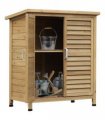 Garden Storage Unit Solid Fir Wood Garage Organisation Sturdy Cabinet Outdoor