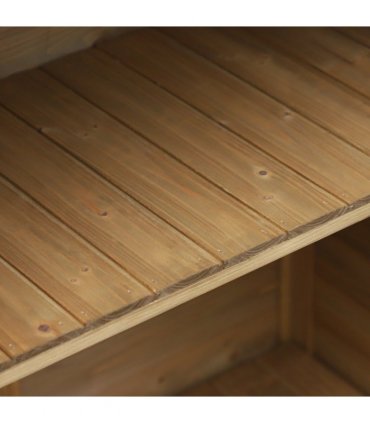 Garden Storage Unit Solid Fir Wood Garage Organisation Sturdy Cabinet Outdoor
