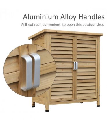 Garden Storage Unit Solid Fir Wood Garage Organisation Sturdy Cabinet Outdoor