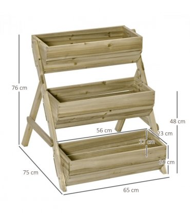 3 Tier Raised Garden Bed Kit for Flower, Vegetable, Herb, 120x68x80cm, Green