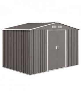 9 x 6FT Foundation Ventilation Steel Outdoor Garden Shed Grey