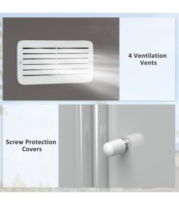 9 x 6FT Foundation Ventilation Steel Outdoor Garden Shed Grey