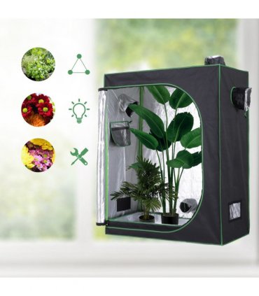 Hydroponic Plant Grow Tent Reflective Mylar Green Room 120L x60W x150Hcm Silver