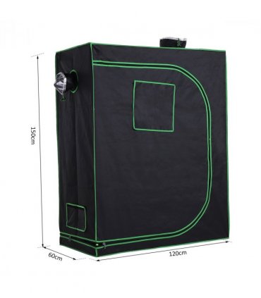 Hydroponic Plant Grow Tent Reflective Mylar Green Room 120L x60W x150Hcm Silver