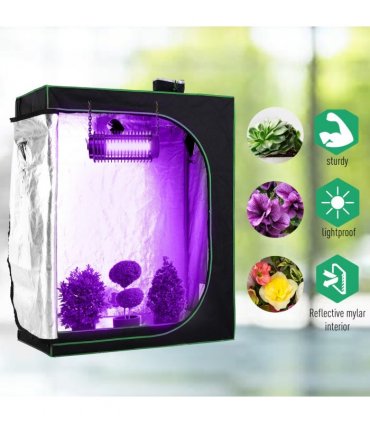 Hydroponic Plant Grow Tent Reflective Mylar Green Room 120L x60W x150Hcm Silver