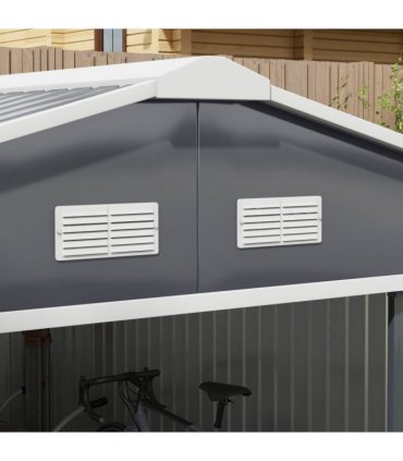 13 x 11FT Foundation Ventilation Steel Outdoor Garden Shed Grey