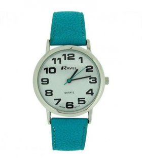 Ravel Unisex Classic Big Dial Blue Leather Strap Watch R0105.13.16A