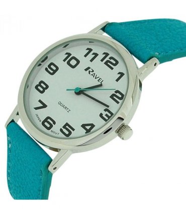 Ravel Unisex Classic Big Dial Blue Leather Strap Watch R0105.13.16A
