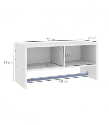 Wall Mounted Coat Hanger Hooks Rack Stand White