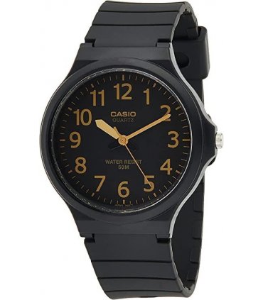 Casio Men's Analogue Gold Number Black Dial Watch - MW-240-1B2VDF