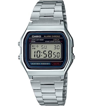 Casio Men's Digital Watch with Stainless Steel Bracelet Watch - A158WA-1DF