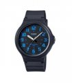 Casio Men's Analogue Blue Number Black Dial Watch - MW-240-2BVDF