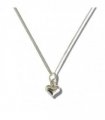 Girls Mini Puff Heart Silver Necklace