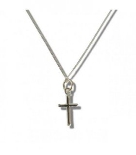 Girls Mini Cross Silver Necklace