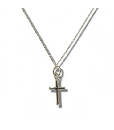 Girls Mini Cross Silver Necklace