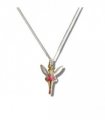 Girls Pink Fairy Silver Necklace