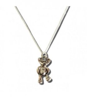 Girls Teddy Silver Necklace