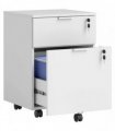 HOMCOM Two-Drawer Lockable Filing Cabinet - White