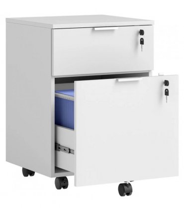 HOMCOM Two-Drawer Lockable Filing Cabinet - White