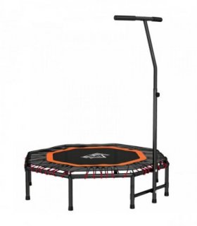 HOMCOM Fitness Trampoline, Bouncer with Adjustable Handle, Max Load 150 kg