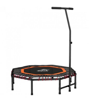 HOMCOM Fitness Trampoline, Bouncer with Adjustable Handle, Max Load 150 kg