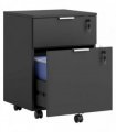 HOMCOM Two-Drawer Lockable Filing Cabinet - Black