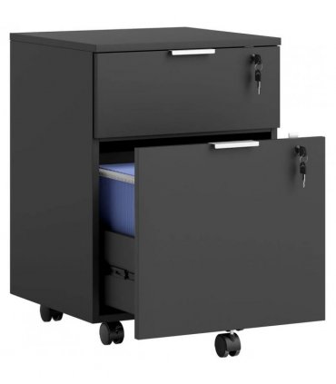 HOMCOM Two-Drawer Lockable Filing Cabinet - Black