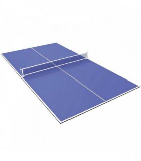 SPORTNOW 9 ft Folding Ping Pong Table Top for Billiard Tables, Table Tennis Conversion Top with Net, Foam Padding, Blue