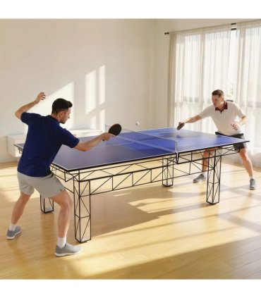 SPORTNOW 9 ft Folding Ping Pong Table Top for Billiard Tables, Table Tennis Conversion Top with Net, Foam Padding, Blue