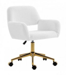 HOMCOM Faux Fur Rabbit Chair - Cream White