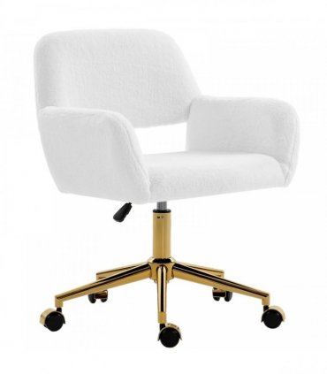 HOMCOM Faux Fur Rabbit Chair - Cream White